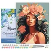 Image de Peinture par Numéro Figured'Art avec Cadre - Beauté couronnée de pivoines - Numéro d'Art Complet - 40x50cm toile tendue sur châssis