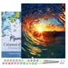 Image de Peinture par Numéro Figured'Art avec Cadre - Vague et coucher de soleil - Numéro d'Art Complet - 40x50cm toile tendue sur châssis