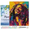 Image de Peinture par Numéro Figured'Art avec Cadre - Street Art Reggae - Kit de Loisir Créatif DIY Numéro d'Art Complet - 40x50cm toile tendue sur châssis