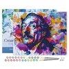 Image de Peinture par Numéro Figured'Art avec Cadre - Street Art Moustache - Kit de Loisir Créatif DIY Numéro d'Art Complet - 40x50cm toile tendue sur châssis
