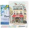 Image de Peinture par Numéro Figured'Art avec Cadre - Café La Vie Douce - Kit de Loisir Créatif DIY Numéro d'Art Complet - 40x50cm toile tendue sur châssis