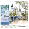 Image de Peinture par Numéro Figured'Art avec Cadre - Aquarelle Jardin de Paris - Numéro d'Art Complet - 40x50cm toile tendue sur châssis