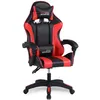 Image de Amstrad AMS-800-RED Fauteuil / Chaise de bureau Gamer coloris noir & rouge - coussin lombaire