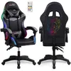 Image de Amstrad AMS-900-LED-SKULL - Fauteuil gaming noir et gris - Serigraphie "Tête de mort" - Eclairage LED 366 effets - Télécommande