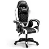 Image de Amstrad ULTIMATE-WHITE Fauteuil / Chaise de bureau Gamer coloris blanche & rouge - coussin lombaire & appuie tête