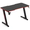 Image de Amstrad DESK120Z-RED Bureau informatique ou gamer avec finition rouge - Largeur 1m20 - Style carbone - Porte casque & gobelet