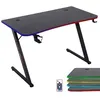 Image de Amstrad AMS-DESK120Z-LED-AURA Bureau informatique gamer avec retroéclairage LED fibre optique - 1m20 - Finition carbone