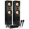 Image de Ensemble Colonnes HIFI/Home-Cinéma 1000W PMPO - Enceintes EA-800-PG - Ampli stéréo 100W - USB MP3 SD Bluetooth FM - 2 Micros karaoké