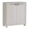 Image de Armoire basse de rangement en résine PLASTIKEN 2 grandes étageres l 90 p 45 h 100 cm