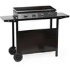 Image de Plancha gaz GARDEN MAX MERIDA 4 feu Sur chariot Acier émaillé 75 35 cm Noir