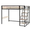 Image de Lit mezzanine LEON 140 190 cm Métal Sommier inclus Noir