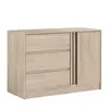 Image de Commode ESCALE 3 tiroirs 1 porte Décor chene L 109 8 H 76 8 P 50 cm