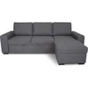 Image de Canapé d angle con ible réversible CATHY 3 places Tissu L 242 P 155 H 85 cm Gris