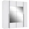 Image de Armoire NARAGO Décor mat 2 portes coulissantes miroir 2 portes battantes 2 pende