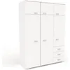 Image de Armoire de chambre contemporaine he COSMOS L 146 cm 6 portes 3 tiroirs Blanc
