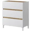 Image de Commode 3 tiroirs Décor chene et Finition satinée L79 P41 H90 cm TEMPUS