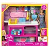 Image de Coffret barbie la cuisine + 18 accessoires + 1 poupée mannequin - set jouet fille métier avec carte tigre