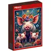 Image de Alipson Puzzle Puzzle 1000 pieces Pig Family out for a walk (1000 pièces)