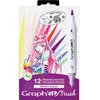 Image de Set 12 marqueurs à alcool Graph it Manga Shojo double pointe extra fine et pinceau
