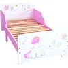 Image de Lit enfant fun house 144 x 77 x 59 cm en bois sommier a lattes pour 2 personnes de couleur rose