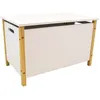Image de Coffre a jouets en bois SCANDIWOOD - Blanc et beige - Pour enfant a partir de 36 mois