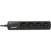 Image de Multiprise Parafoudre Infosec 4 Prises S4 Black Line Ii