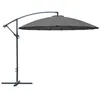 Image de Alizé - Parasol déporté en aluminium et fibre de verre 3m Pagode gris