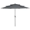 Image de PROLOISIRS Parasol droit en aluminium 3 strates inclinable manivelle 300/6 cm - grey/gris