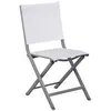 Image de Chaise pliante - THEMA - Aluminium époxy gris - Toile TPEP chiné blanc