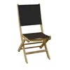Image de PROLOISIRS Chaise pliante - NEWTON - Teck FSC 100% - Assise et dossier en TPEP noir