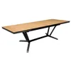 Image de PROLOISIRS Table extensible - VITA - Aluminium époxy graphite - Plateau lames teck FSC 100% - 180/240 x 100 cm
