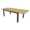 Image de PROLOISIRS Table extensible - MADAGASCAR - Aluminium graphite - Teck FSC 100% - Allonge papillon - 180/260 x 100 cm