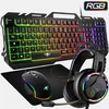 Image de Suza Spirit Of Gamer PRO-MKH5 - Ensemble de clavier, souris, casque et tapis de souris - backlit - USB - AZERTY - Français