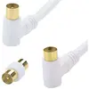 Image de Cordon 2m Tv Coudé à 90° Or 9.52mm Mâle/femelle +adap. M/m