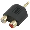 Image de MCL Adaptateur JACK 3.5 mâle / 2 x RCA f (Adaptateur jack), Adaptateur audio, Noir