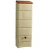 Image de Récupérateur à eau mural 300 L, beige avec couvercle, robinet, fixation murale et kit raccord chéneau - Bellijardin