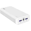 Image de DLH - Banque d'alimentation - 20000 mAh - 20 Watt - 4.5 A - PD, QC 3.0 - 3 connecteurs de sortie (2 x USB, USB-C) - sur le câble : USB-C - blanc