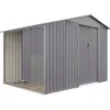 Image de Abri jardin métal + Bucher Bois vieilli 9163 - 5,31m² - 278 x 191 x 195 cm
