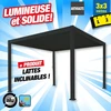 Image de pergola bioclimatique de protection de votre terrasse 3M x 3M - anthracite