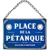 Image de Plaque vintage - Place de la pétanque - Métal - 20x14cm - A suspendre - Décoration