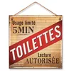 Image de Plaque métal à suspendre Toilettes Usage Limité 20 cm