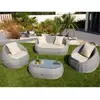 Image de Salon De Jardin Luxe Résine Tressée Ronde Isa Gris