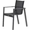 Image de Fauteuil Jardin Empilable Miami En Textilène Noir+ Gris Anthracite