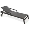 Image de Bain de Soleil Multi-Positions "Ibiza" 210cm Gris Anthracite