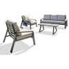 Image de Ensembles canapes. fauteuils et tables de jardin paris garden 5 personnes 4 pieces aluminium 80 x 190 x 82 cm blanc
