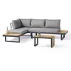 Image de Salon de jardin dcb garden gris 4 personnes 3 pieces 70 x 175 x 78 cm bois