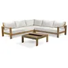 Image de Salon de jardin majorque bois 2 pieces bois 75.5 x 75.5 x 36 cm 5 personnes