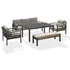 Image de Ensemble repas CAYENNE 7 places en aluminium gris anthracite - DCB GARDEN - CAYENNE-S3-NOIR