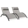 Image de Lot de 2 bain de soleil dcb garden en aluminium gris L. 63 cm H. 30 cm empilable non pliable