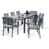 Image de Ensemble Table de Jardin Tolede - 8 Fauteuils - 200-300cm - Gris Anthracite